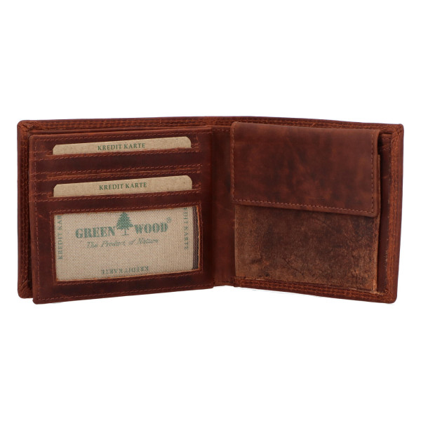 Luxusní kožená peněženka Boi, khaki
