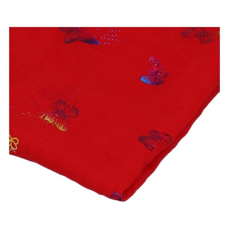 Lehký bavlněný šátek Butterfly, červený