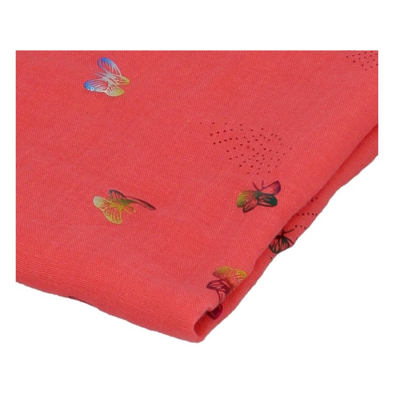 Lehký bavlněný šátek Butterfly, tmavě růžový