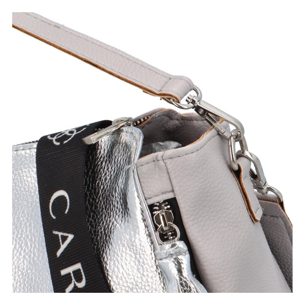 Stříbrná crossbody kabelka s třásněmi Viola