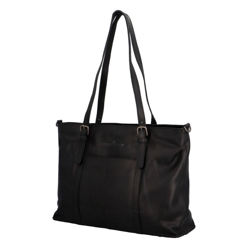 Praktická dámská kožená taška Siska, černá
