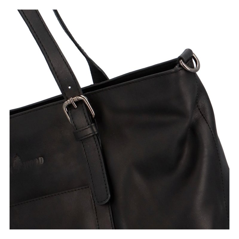 Praktická dámská kožená taška Siska, černá