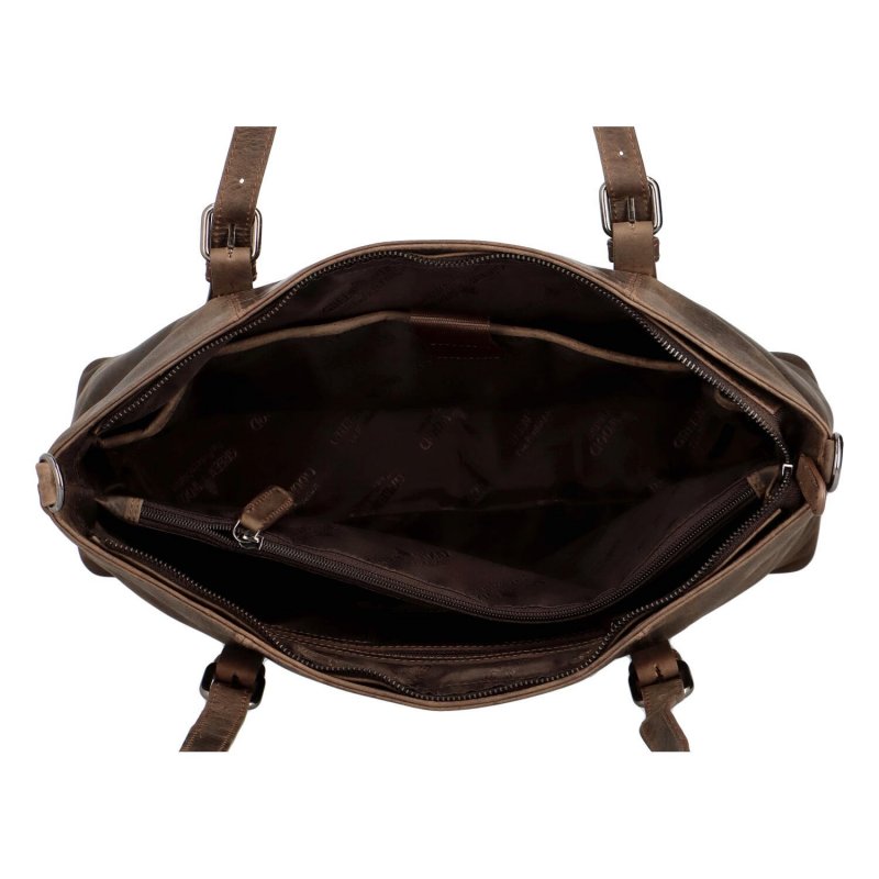 Praktická dámská kožená taška Siska, tmavě hnědá