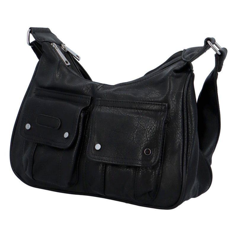 Praktická dámská taška s kapsami Simona, černá