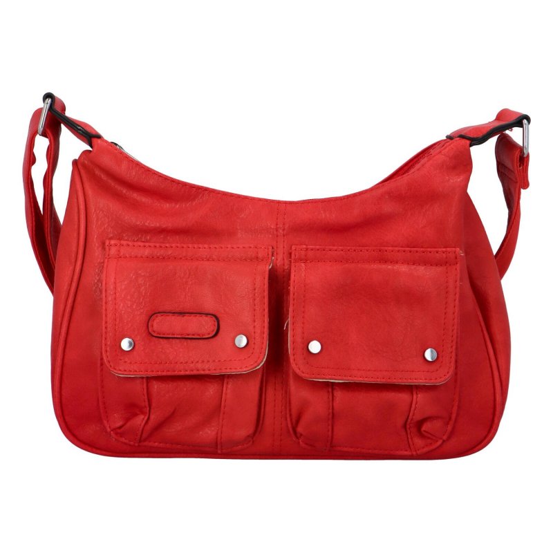 Praktická dámská taška s kapsami Simona, červená