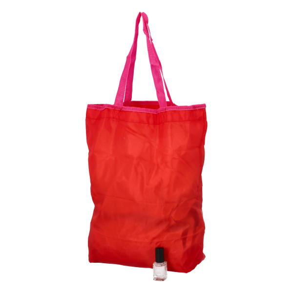 Jednobarevná skládací nákupní taška, červená