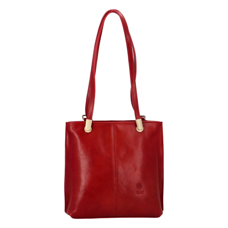 Kožená kabelka-batoh Amanda, červená