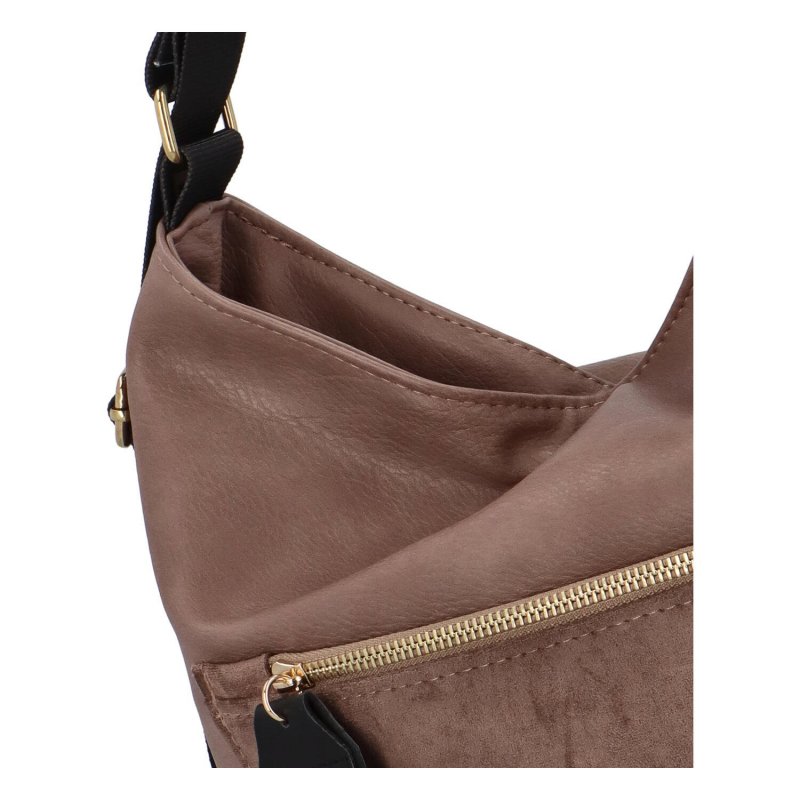 Módní a praktický kabelko-batoh Simi, semišový taupe