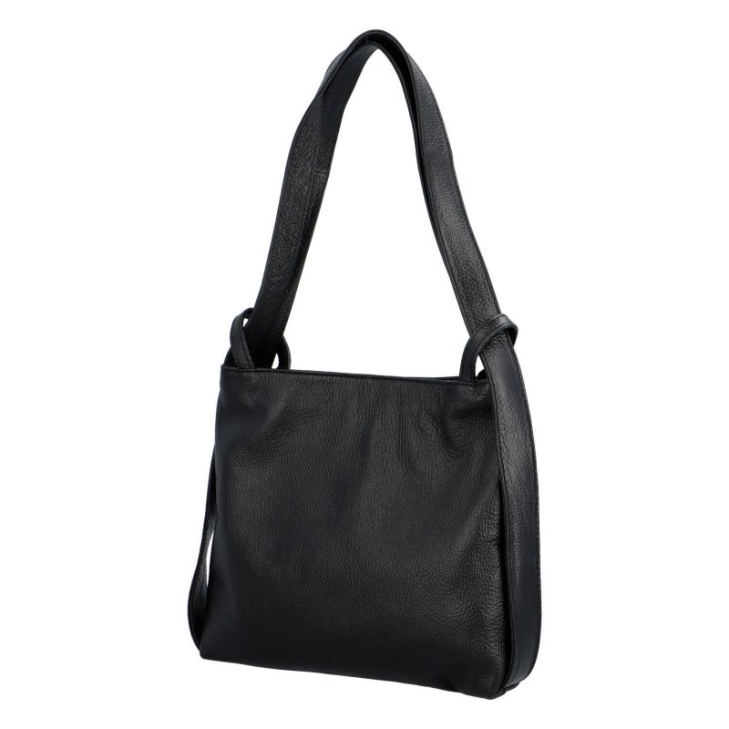 Krásná kožená kabelka-batoh Nora, černá
