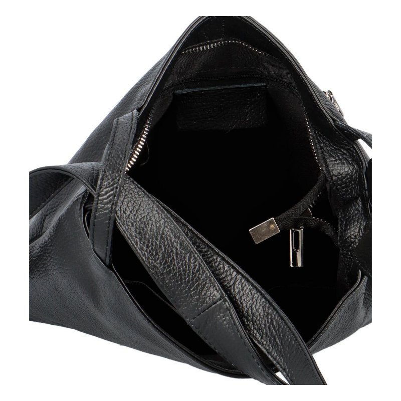 Krásná kožená kabelka-batoh Nora, černá