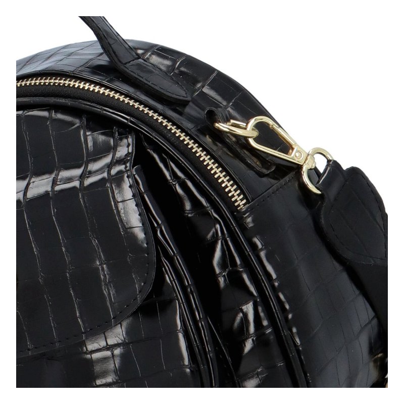 Dámská koženková kabelka Modern, černá-croco