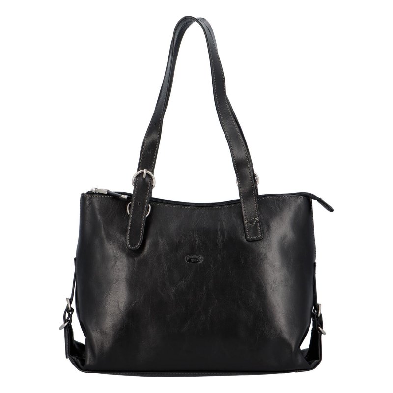 Luxusní dámská kožená kabelka Katana Sana, černá