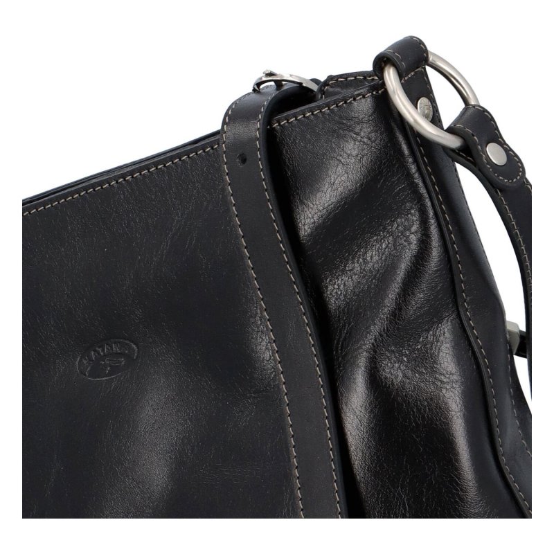 Luxusní dámská kožená kabelka Katana Monaco lady, černá