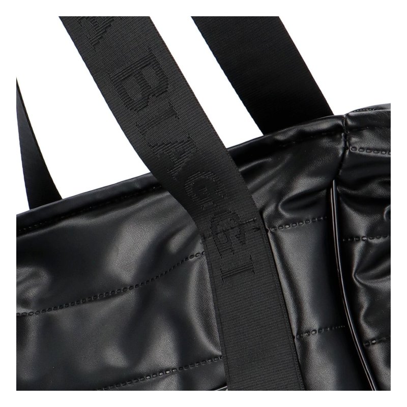 Trendová dámská koženková kabelka LB Elegant in black, černá prošívaná