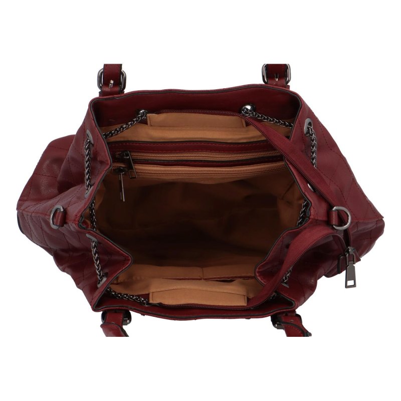 Dámská koženková kabelka Maria C. Puffy, červená