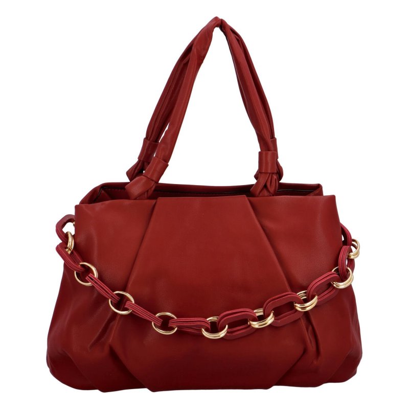 Designová dámská kabelka s řetězem Maria C. červená