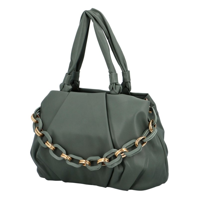 Designová dámská kabelka s řetězem Maria C. zelená