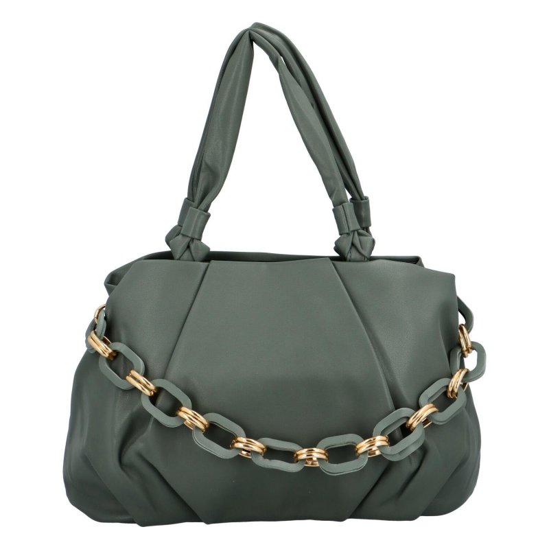 Designová dámská kabelka s řetězem Maria C. zelená