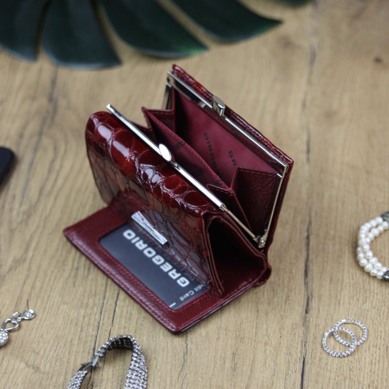 Extravagantní dámská kožená peněženka Rokolo, červená