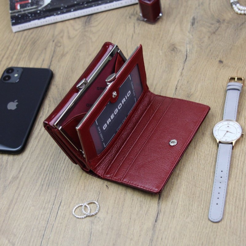 Stylová dámská kožená peněženka Freko, červená