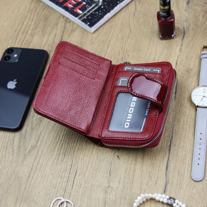 Stylová dámská kožená peněženka Esop, červená