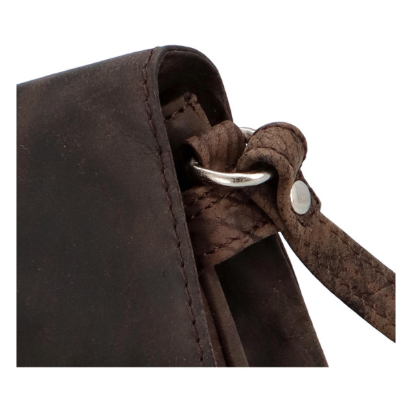 Stylová kožená taška s velkou klopou Alix Green Wood, khaki