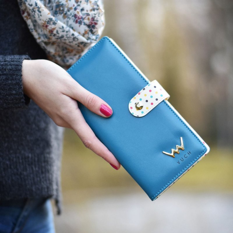 Hravá dámská koženková peněženka VUCH Drop Dana, modrá