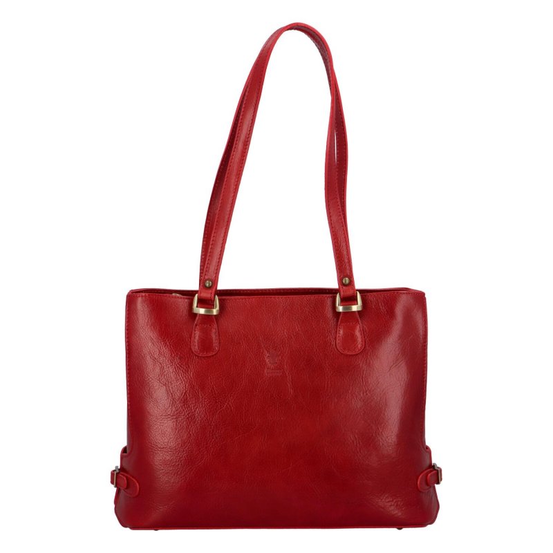 Luxusní dámská kožená kabelka Iris, červená