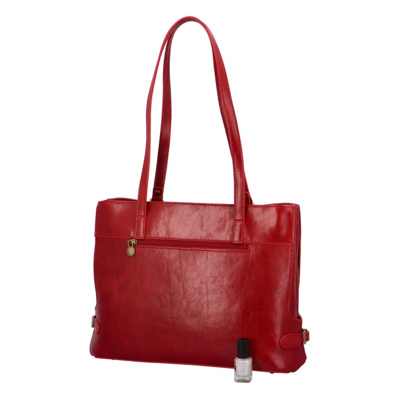 Luxusní dámská kožená kabelka Iris, červená