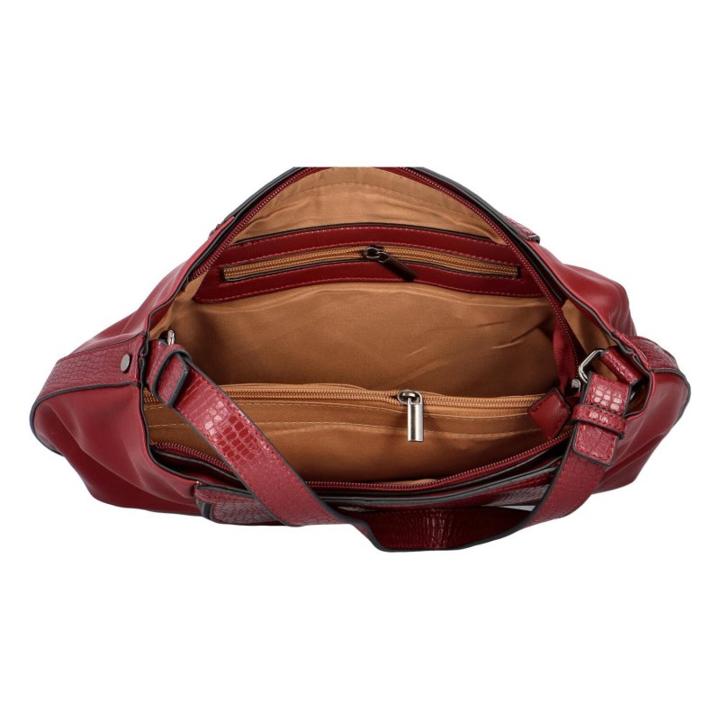 Stylová koženková kabelka Elin, červená