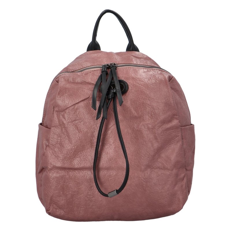 Stylový koženkový batoh Goraz, růžový