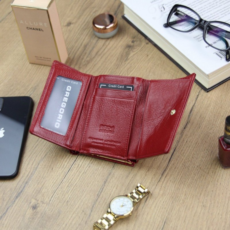 Stylová dámská kožená peněženka Guro, červená
