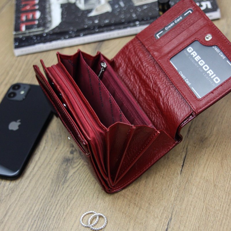 Stylová dámská kožená peněženka Diko, červená