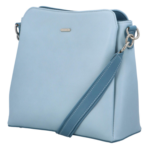 Příjemná dámská koženková kabelka přes rameno Active, světle modrá