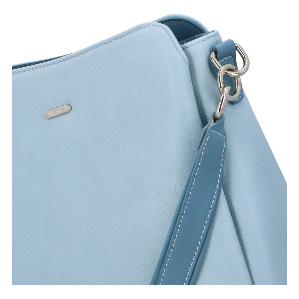 Příjemná dámská koženková kabelka přes rameno Active, světle modrá