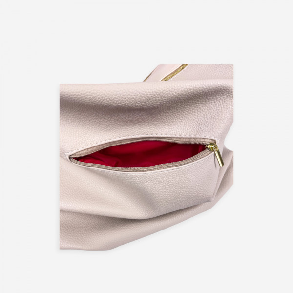 Trendová koženková kabelka Carine Akira, béžovo-šedá