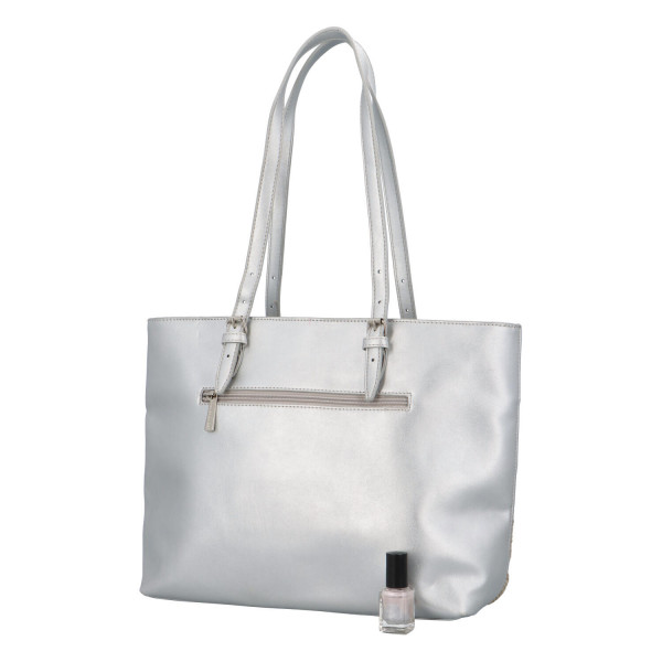 Nepřehlédnutelná dámská kombinovaná taška Milady, stříbrná
