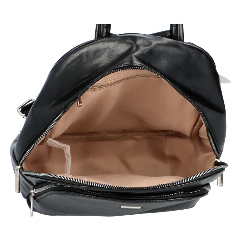 Módní dámský městský koženkový batoh Kim, černá