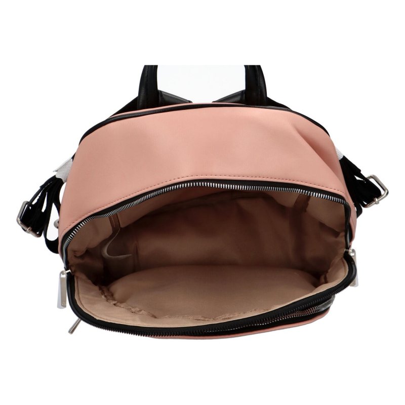 Módní dámský městský koženkový batoh Kim, růžová