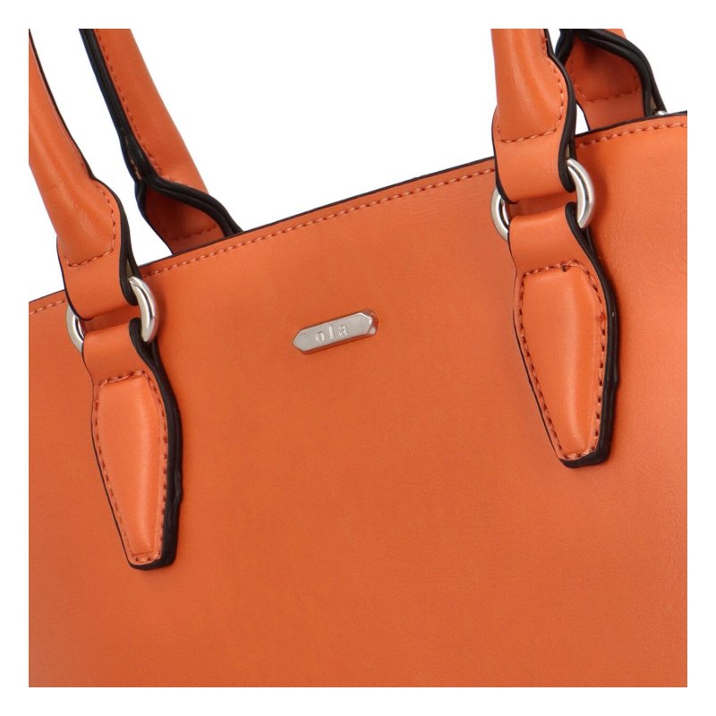 Stylová dámská koženková kabelka Simonee,  oranžová