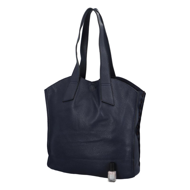 Stylová koženková shopper taška na každý den Mirinda, tmavě modrá
