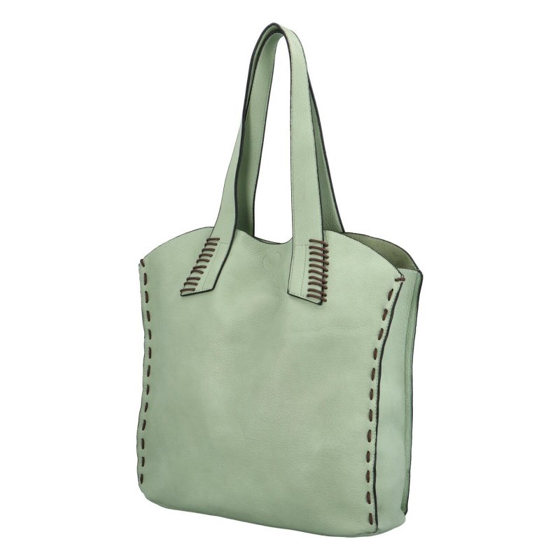 Stylová koženková shopper taška na každý den Mirinda, světle zelená