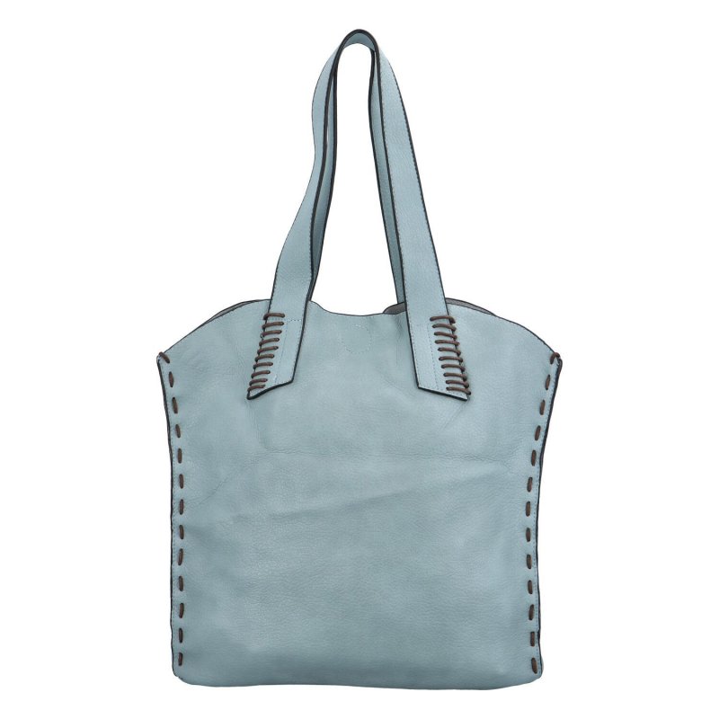 Stylová koženková shopper taška na každý den Mirinda, světle modrá