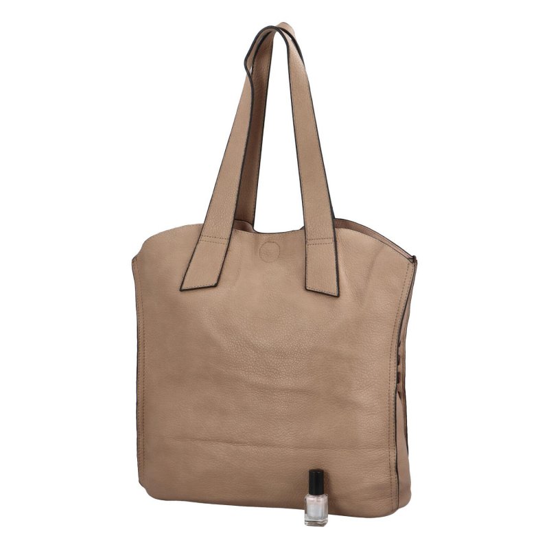 Stylová koženková shopper taška na každý den Mirinda, zemitá