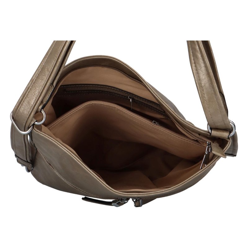 Prostorný dámský koženkový kabelko-batoh Andreas, měděná