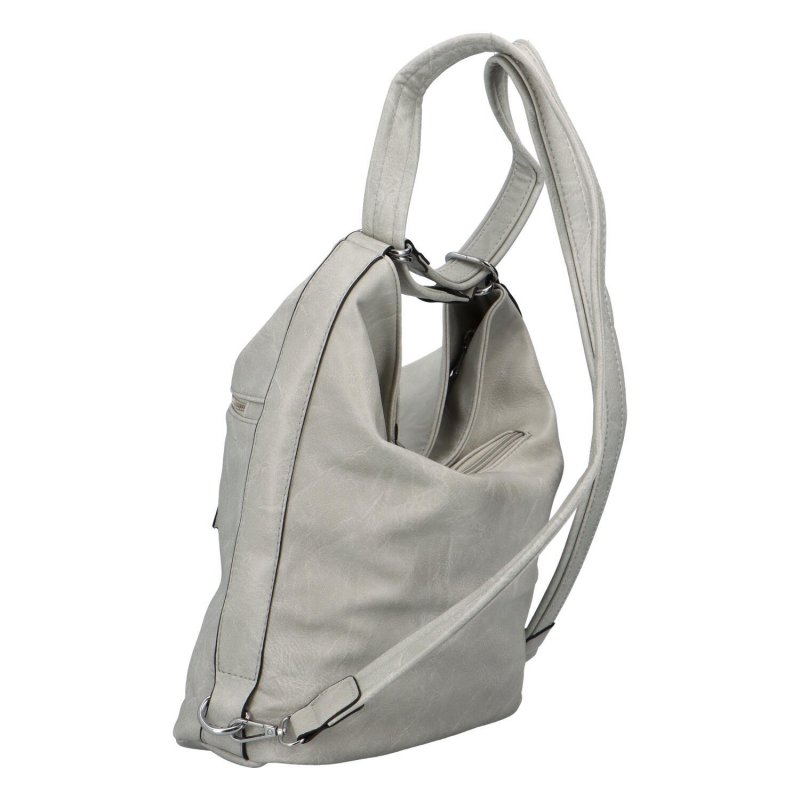 Prostorný dámský koženkový kabelko-batoh Andreas, šedá