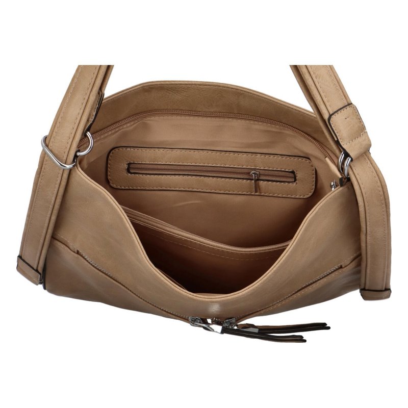 Prostorný dámský koženkový kabelko-batoh Andreas, zemitá