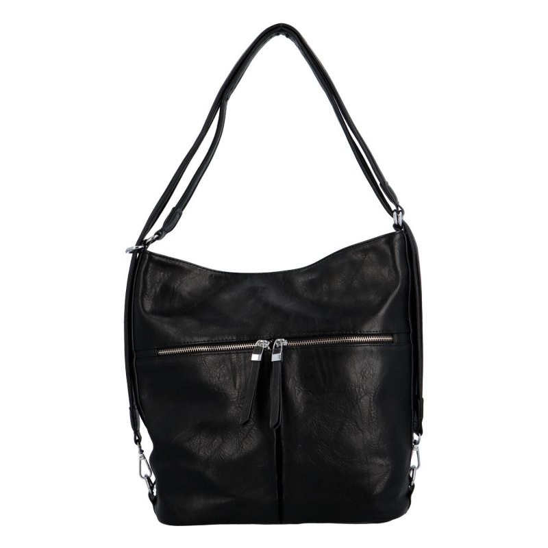 Prostorný dámský koženkový kabelko-batoh Andreas, černá