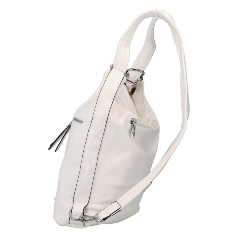 Prostorný dámský koženkový kabelko-batoh Andreas, bílá