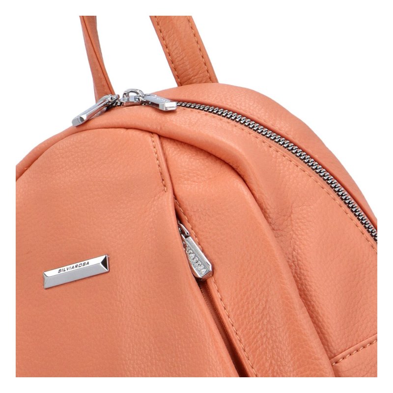 Praktický dámský koženkový batůžek Lucien, oranžová